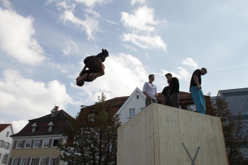 Parkour-Day auf dem Reutlinger Marktplatz