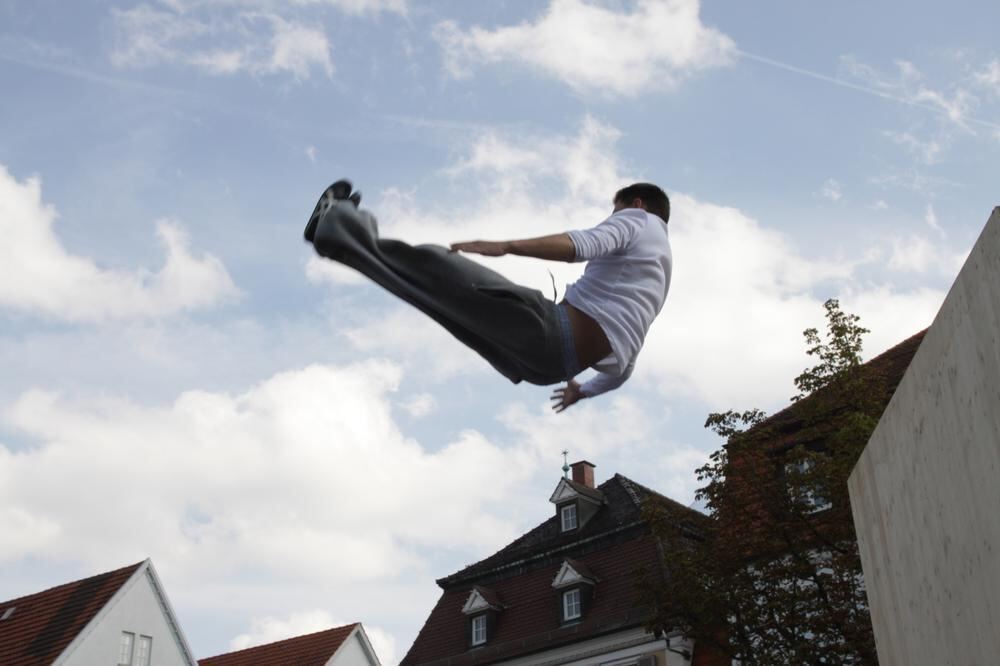 Parkour-Day auf dem Reutlinger Marktplatz