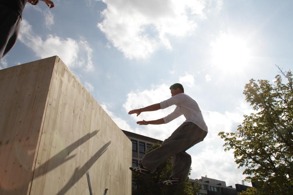 Parkour-Day auf dem Reutlinger Marktplatz