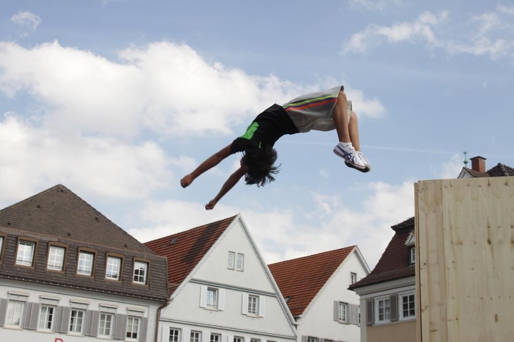 Parkour-Day auf dem Reutlinger Marktplatz