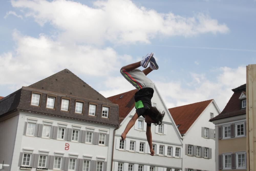 Parkour-Day auf dem Reutlinger Marktplatz