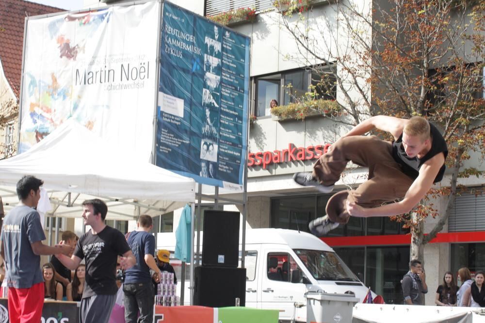 Parkour-Day auf dem Reutlinger Marktplatz