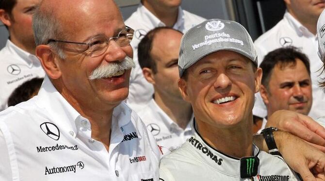 Dieter Zetsche möchte Rekord-Weltmeister Michael Schumacher bei Mercedes halten. Foto: Jens Büttner