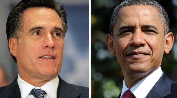 Der Republikaner Mitt Romney und US-Präsident Barack Obama (r). Foto: dpa/Archiv