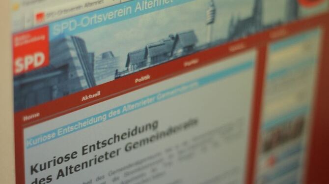 Der umstrittene Artikel auf der Homepage des SPD-Ortsvereins Altenriet.  GEA-FOTO: FINK