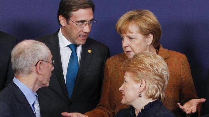 Die EU (Herman Van Rompuy), Portugal (Pedro Passos Coelho), Deutschland (Angela Merkel) und Litauen (Dalia Grybauskaite) - nu