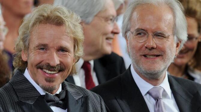 Sie hatten auch schon mehr Zuschauer: Thomas Gottschalk (l) und Harald Schmidt. Foto: Arne Dedert