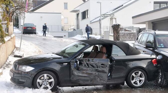 Einer von sehr vielen Ausrutschern auf Blitzeis, hier in Stuttgart.