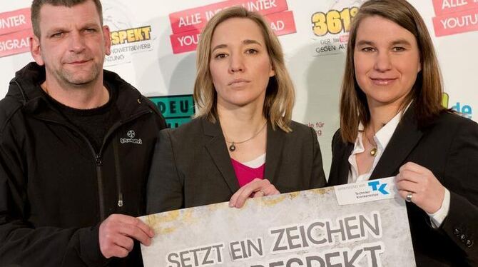 Jörn Menge (l-r), 361 Grad-Initiator, Kristina Schröder (CDU), Bundesministerin für Familie, Senioren, Frauen und Jugend und