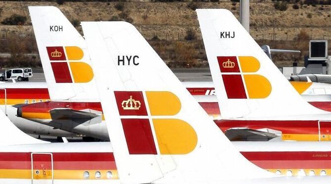 Bei der spanische Airline Iberia wird aus Protest gegen einen geplanten massiven Stellenabbau gestreikt. Foto: Victor Lerena/