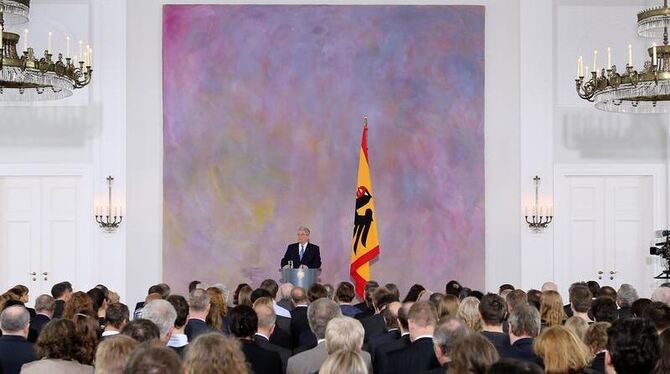 Bundespräsident Joachim Gauck hält eine Rede zu Europa, über Perspektiven der europäischen Idee. Foto: Wolfgang Kumm