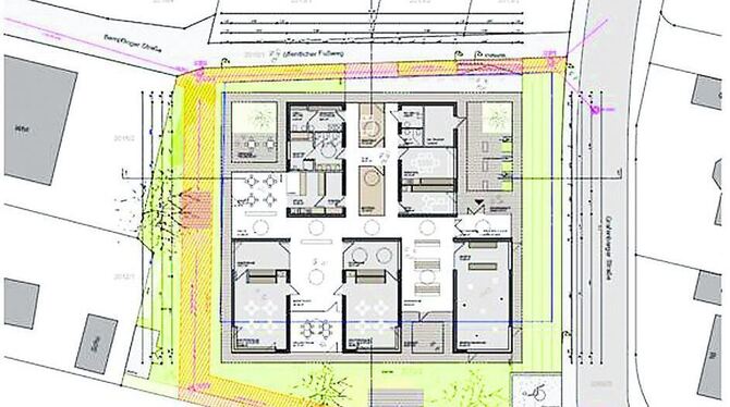 Der Neubau an der Grafenberger Straße: Auf 1 500 Quadratmetern Grund findet der 565 Quadratmeter große Baukörper Platz.  GRAFIK: