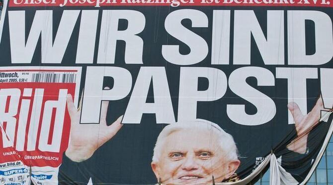 Die Bild-Zeitung titelte am 20. April 2005 den denkwürdigen Satz »WIR SIND PAPST!«. Foto: Tobias Kleinschmidt