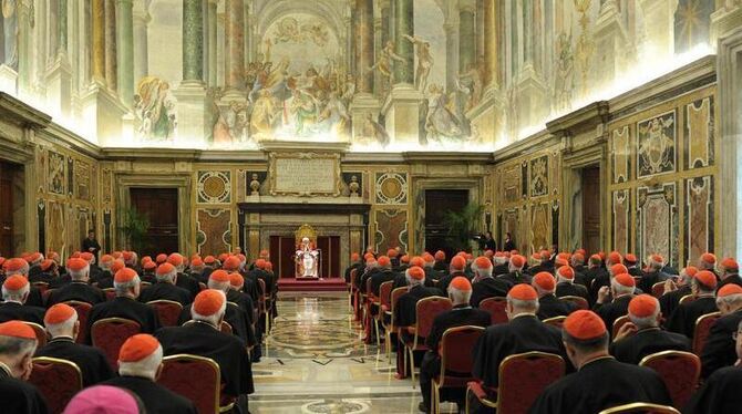 Benedikt verabschiedete sich von seinen Kardinälen. Diese bereiten sich nun auf die Wahl des nächsten Pontifex vor. Foto: Oss