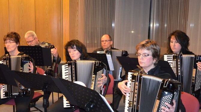 Die Akkordeonfreunde bekamen bei ihrem Konzert reichlich Beifall.  FOTO: SANDER