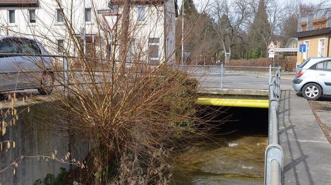 Brücke über den Eierbach in der Pfullinger Griesstraße.