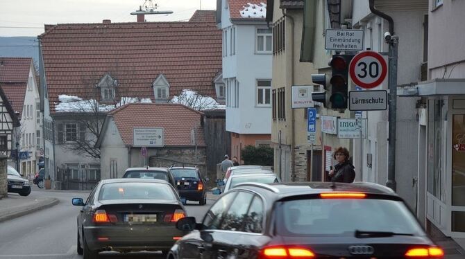 Die Hauptstraße in Pfullingen.