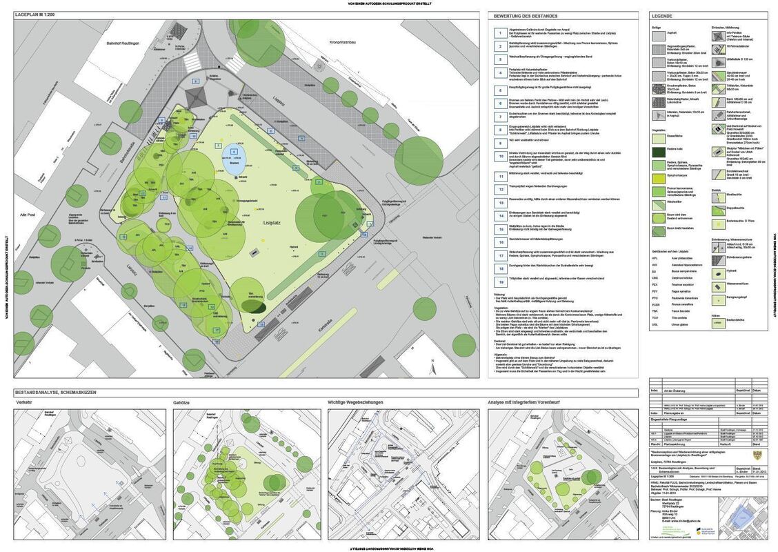 Gestaltungsentwürfe Listplatz Reutlingen