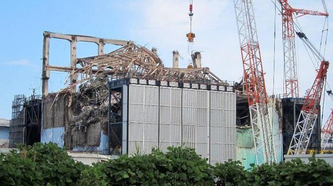 Die Kühlsysteme für Abklingbecken mit Brennstäben in der Atomruine Fukushima funktionieren nicht. Foto: Tepco