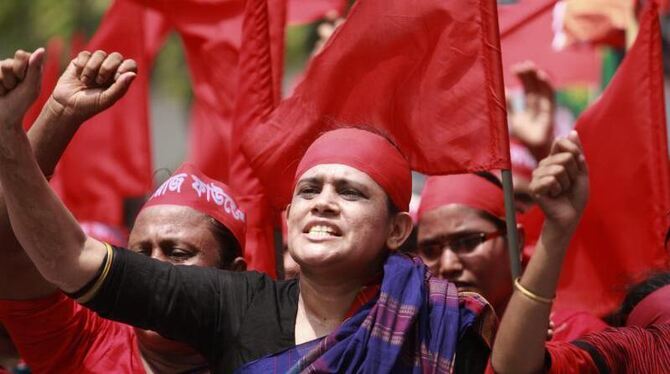 Textilarbeiter fordern in Dhaka eine harte Bestrafung des Fabrikbesitzers. Foto: Abir Abdullah