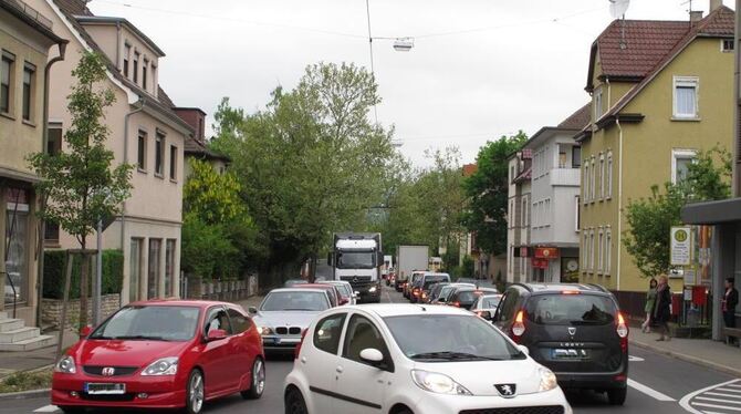 So sah es heute Abend in Pfullingen aus, weil der Ursulabergtunnel gesperrt war.