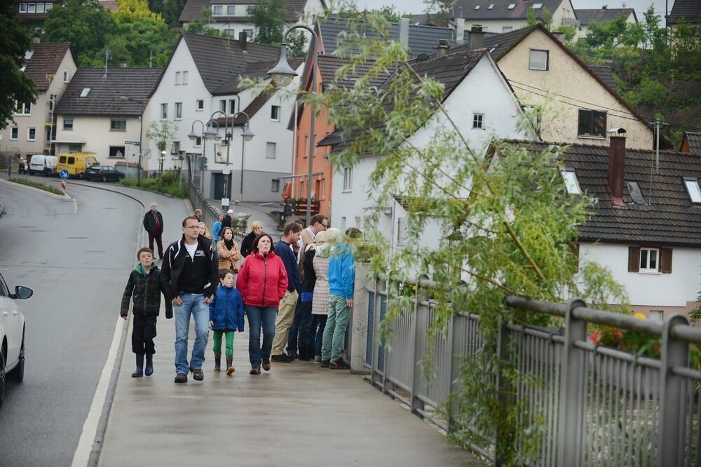 Neckar-Hochwasser bei Mittelstadt.