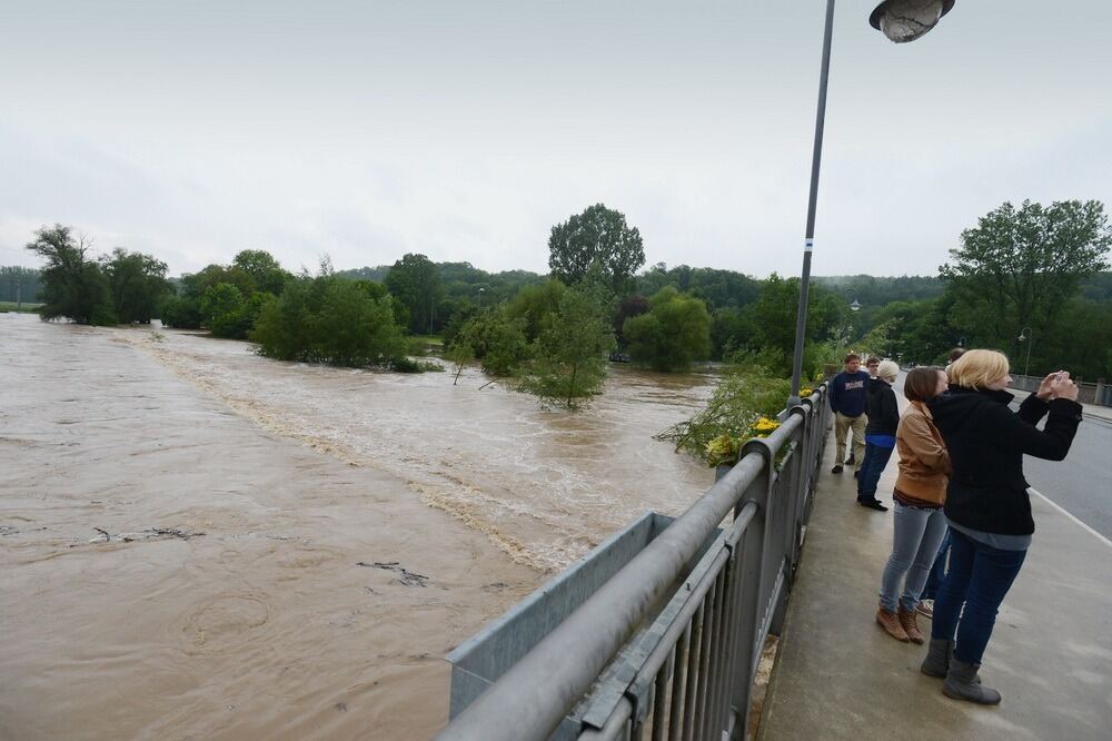 Neckar-Hochwasser bei Mittelstadt.