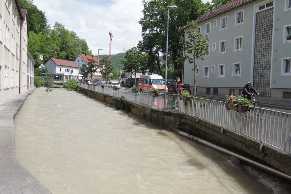 Hochwasser in Bad Urach.