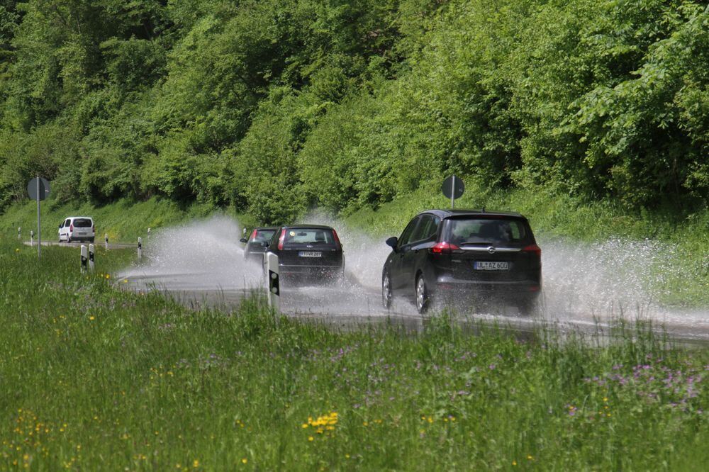 Hochwasser in Bad Urach.