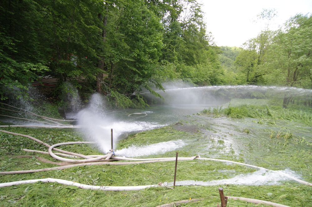 Hochwasser in Bad Urach.