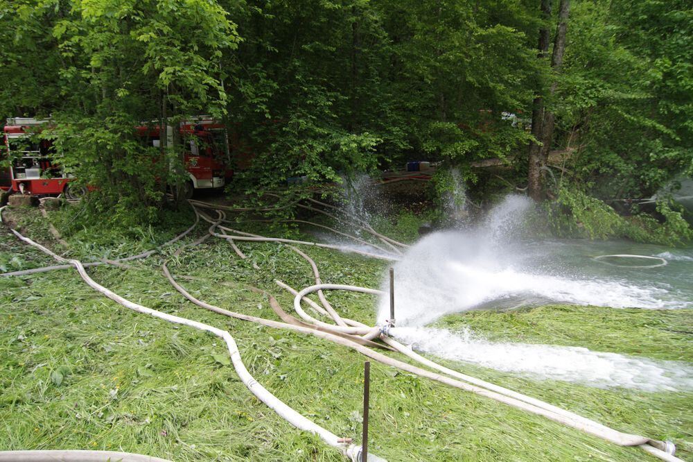 Hochwasser in Bad Urach.