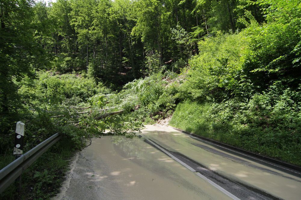 Hochwasser in Bad Urach.