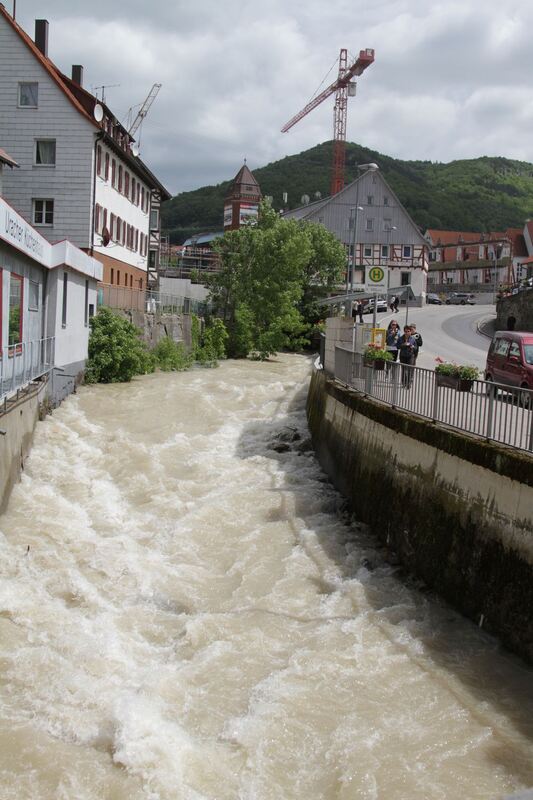 Hochwasser in Bad Urach.