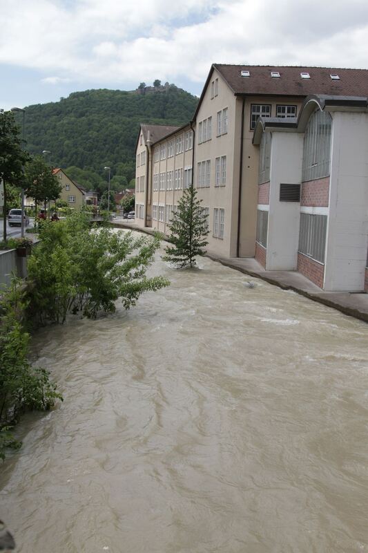 Hochwasser in Bad Urach.