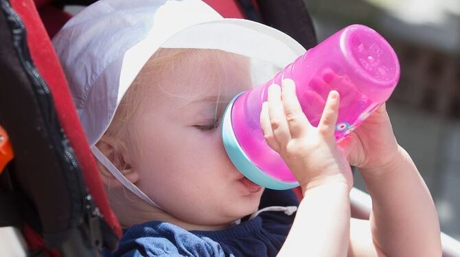 Nicht nur Babys sollten bei Hitze viel trinken (unten links) – und wohl dem, der einen Schattenplatz findet.