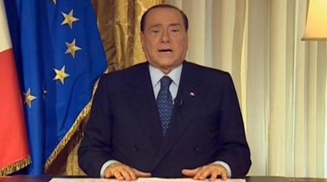 Silvio Berlusconi hält nach seiner Verurteilung eine Fernsehansprache. Der frühere italienische Regierungschef sieht sich zu