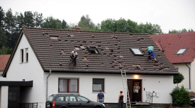 Unwetter auf der Alb 6. August 2013