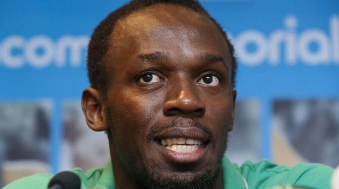 Usain Bolt hatte die Leserhosen an. Foto: Julien Warnand.