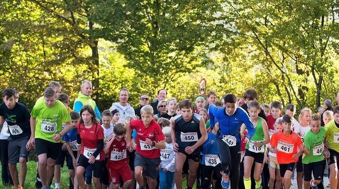 Mit dem Schülerlauf eröffneten junge Turnschuhträger gestern das nunmehr 16. Sportereignis von Bronnweiler. FOTO: TRINKHAUS