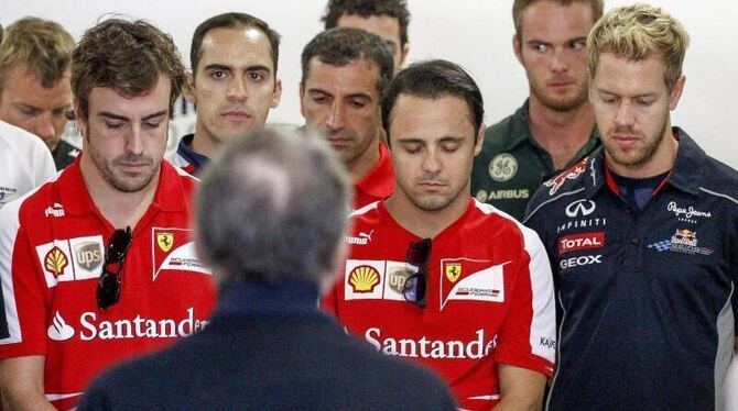 Die Fahrer gedenken vor dem GP der toten María de Villota. Foto: Diego Azubel