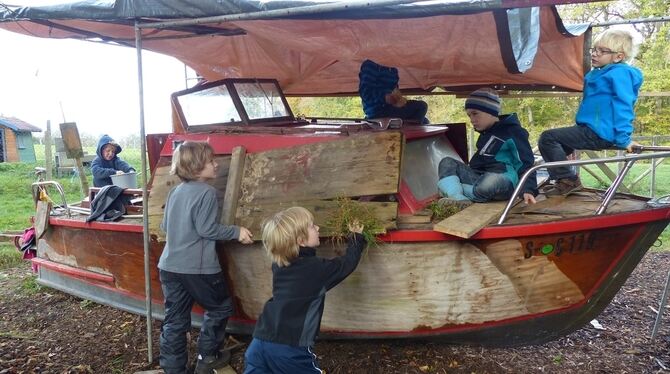 Ein cooler neuer Abenteuerspielplatz für kleine Kapitäne und Piraten auf der Jugendfarm Härten.  FOTO: WEBER