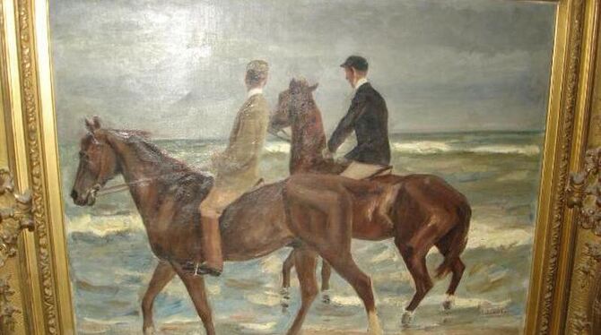 Max Liebermann: »Reiter am Strand«, Gemälde, 1901 Foto: Staatsanwaltschaft Augsburg/dpa