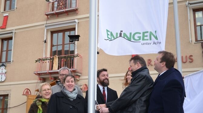 Simone Büttner, Günter Neuhäuser, Rebecca Hummel, Markus Wagner, Bürgermeister Alexander Schweizer, Bianca Bertsch und Florian W