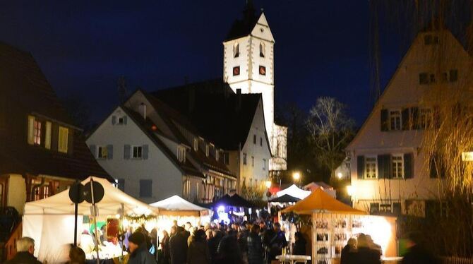 Die Besucher des Mössinger Weihnachtsmarktes schätzen das breite Angebot an den nichtgewerblichen Ständen. GEA-FOTO: JÜRGEN MEYE