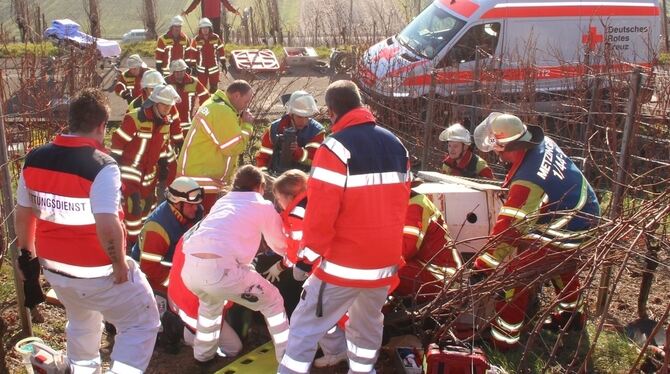 Ein Mann kam mit seinem Minibagger am Hofbühl ins Rutschen. FOTO: FW