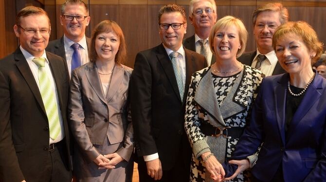 Parteiprominenz beim CDU-Empfang (von links): EU-Kandidat Norbert Lins, MdB Michael Donth, Gastgeberin Gabriele Gaiser, Gastredn