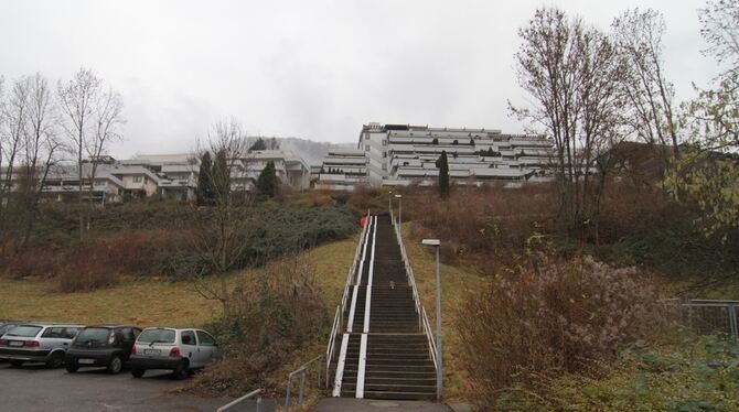 Eines der beiden Grundstücke (zwischen Realschule und Kurgebiet), das die Stadt verkaufen will. GEA-FOTO: FINK