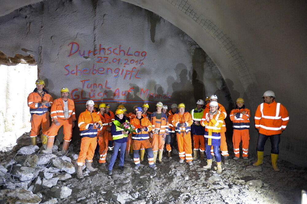 Scheibengipfeltunnel Durchbruch Januar 2014