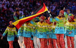 Bunt und modisch: Die deutschen Olympioniken bei der Eröffnungsfeier.