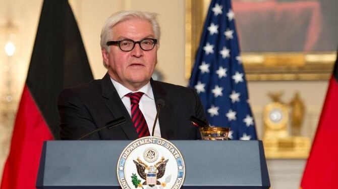 Bundesaußenminister Frank-Walter Steinmeier im US-Außenministerium in Washington. Foto: Arno Burgi